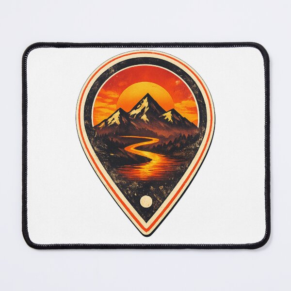 Item preview, Retro Mountain Sunset Pin Shape designed and sold by Gabe1983.