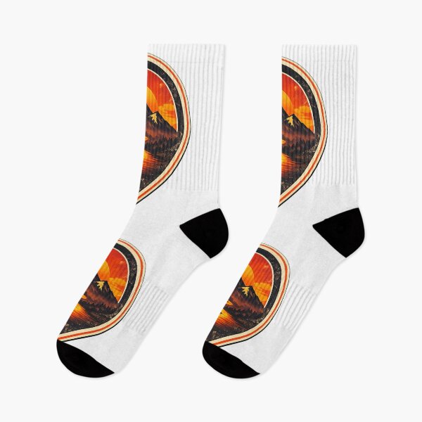 Item preview, Retro Mountain Sunset Pin Shape designed and sold by Gabe1983.