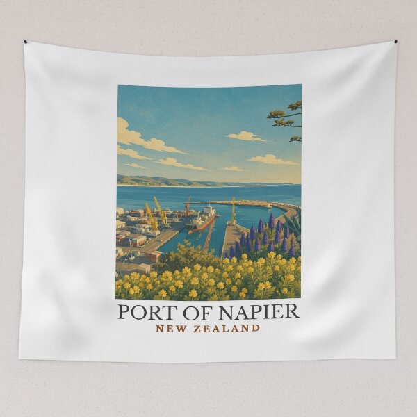 Item preview, Port of Napier - New Zealand designed and sold by GoodOldVintage.