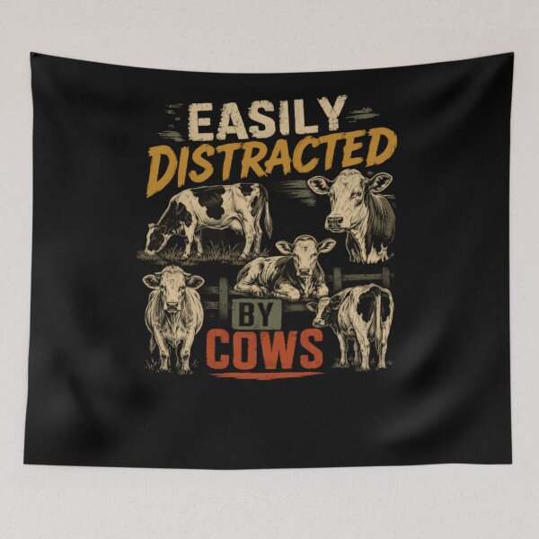 Item preview, Easily Distracted By Cows Farmer Rancher Cattle Lover designed and sold by RetroMini2026.