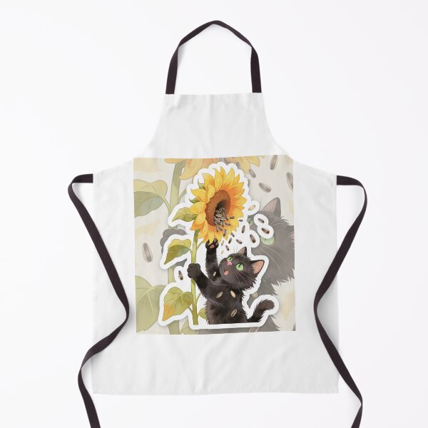 Item preview, Curious Black Cat Stealing Sunflower Seeds designed and sold by OksArtStudio.