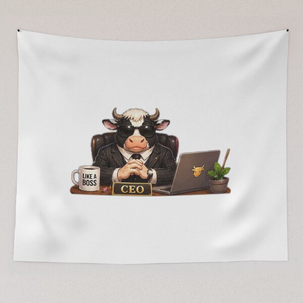 Item preview, Boss CEO Bull Working in Office designed and sold by DailyDoodlesBySumbul.