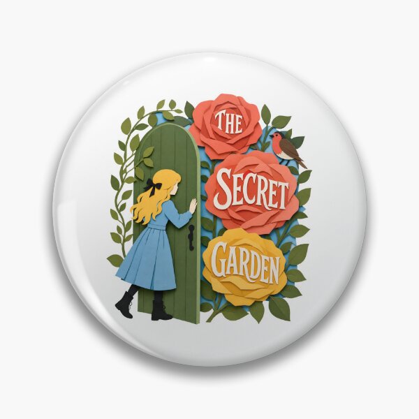 Item preview, The Secret Garden Papercut Silhouette Hidden Green Door Girl designed and sold by Fenay Designs.