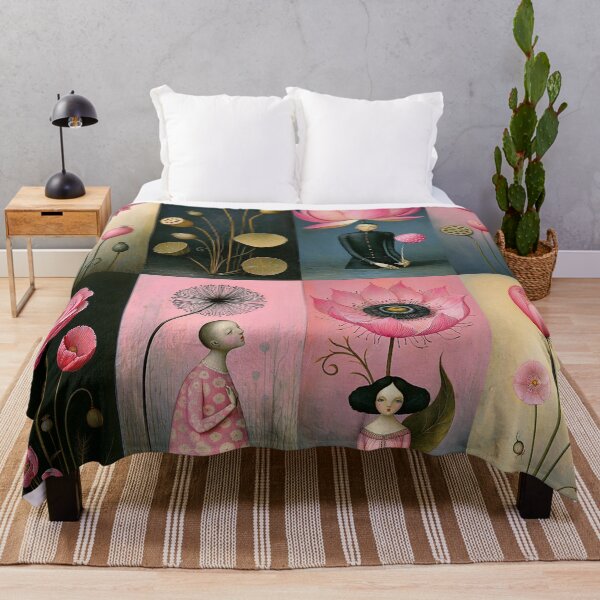 Item preview, Whimsical Pink Botanical Collection — Vintage Folk Art Flowers designed and sold by Creative Nook.