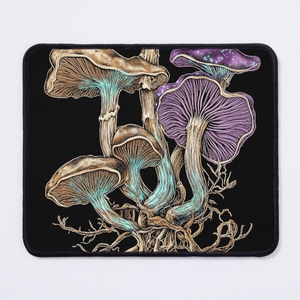 Item preview, Bioluminescent Fungi Dark Botanical Scientific Illustration designed and sold by dragonwolfpack.