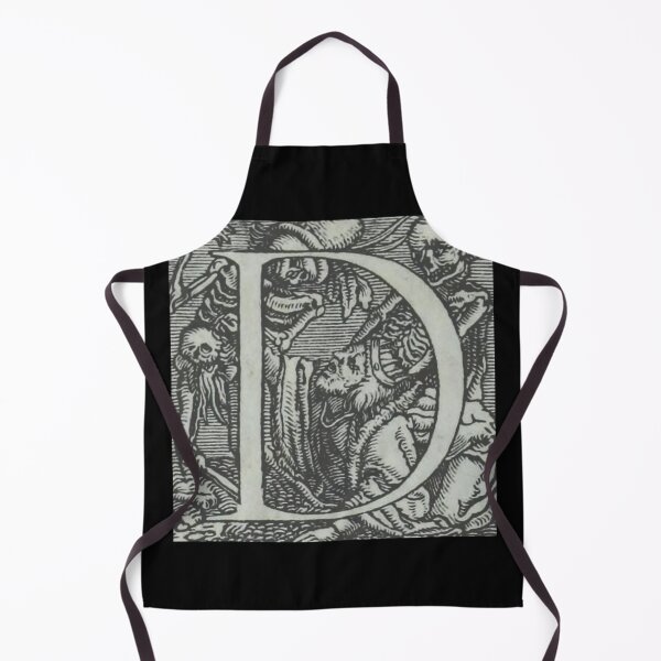 Item preview, Medieval Death Letter D - Gothic Woodcut Initial (grey version) designed and sold by Dungeon-Shop.