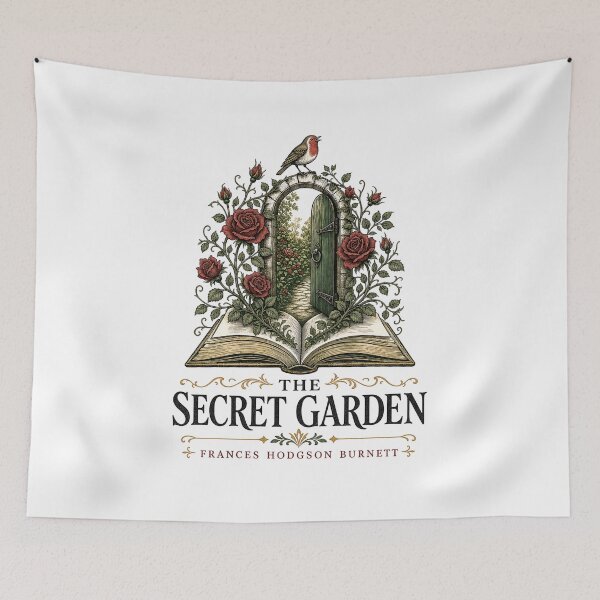 Item preview, The Secret Garden Flowers Growing From Book Arched Doorway designed and sold by Fenay Designs.