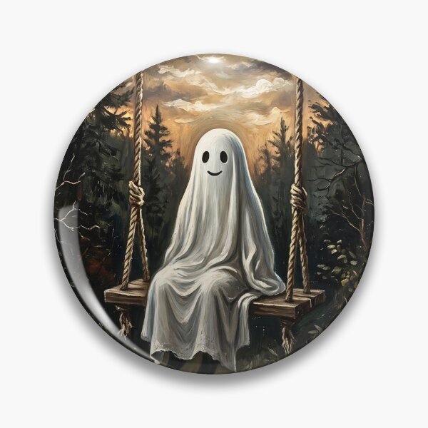 Item preview, Ghost on Swing Painting Dark Academia Halloween designed and sold by Steele-Art.