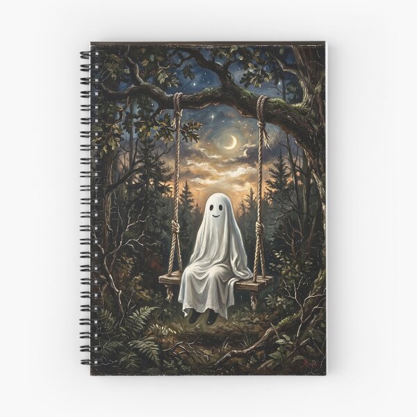 Item preview, Ghost on Swing Painting Dark Academia Halloween designed and sold by Steele-Art.