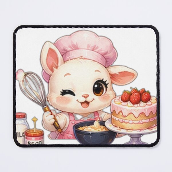 Item preview, Cute Pastry Chef Lamb Baking Cake designed and sold by DailyDoodlesBySumbul.