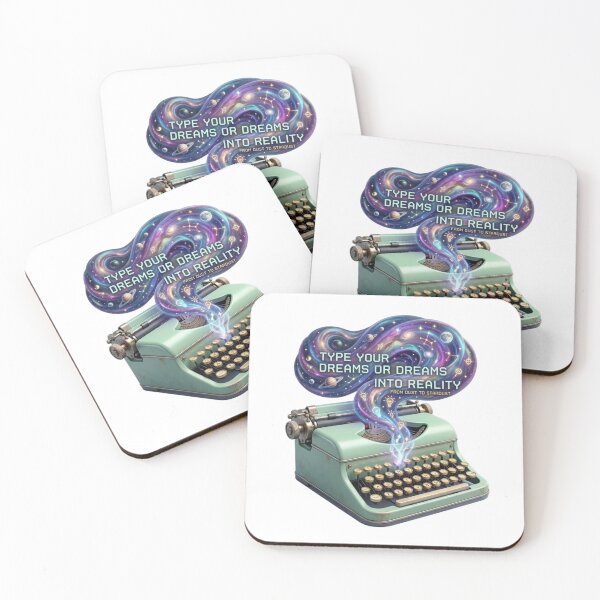 Item preview, Cosmic Typewriter Galaxy Dreams Write Into Reality Decal designed and sold by Andreza NativeHue Oficial.