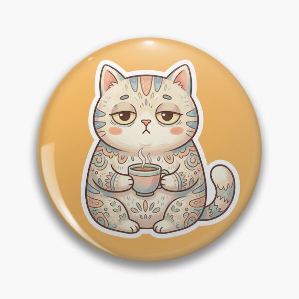 Item preview, Sleepy Coffee Cat Sticker designed and sold by Iampoji.