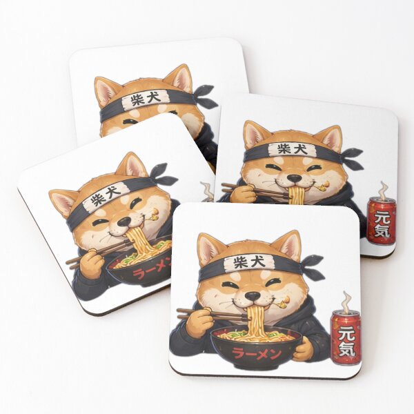 Item preview, Cute Shiba Inu Eating Ramen designed and sold by DailyDoodlesBySumbul.