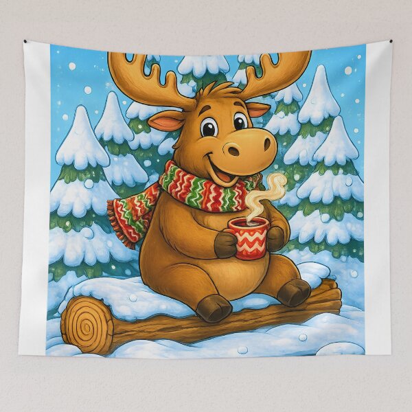 Item preview, Winter Moose | Hot Cocoa Forest Adventure designed and sold by Clothes With Smiling Animals Walt Gral.