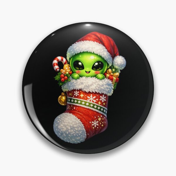 Item preview, Alien Christmas Stocking Kawaii designed and sold by redsharkuk.