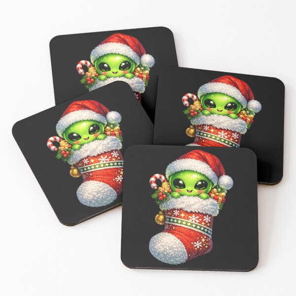 Item preview, Alien Christmas Stocking Kawaii designed and sold by redsharkuk.