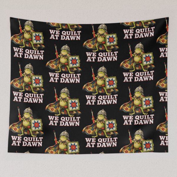 Item preview, We Quilt At Dawn Funny Quilting Frog Medieval Vintage Quilt Lover designed and sold by DarylPope.