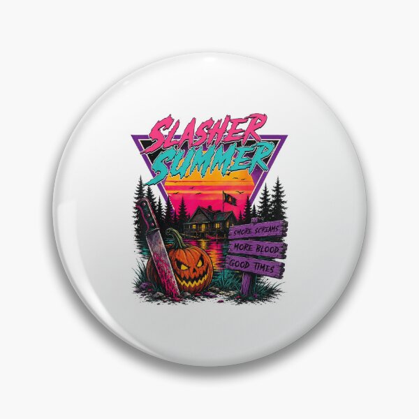 Item preview, Slasher Verano Retro Horror Camp Vintage Sunset Halloween Mashup designed and sold by DarylPope.