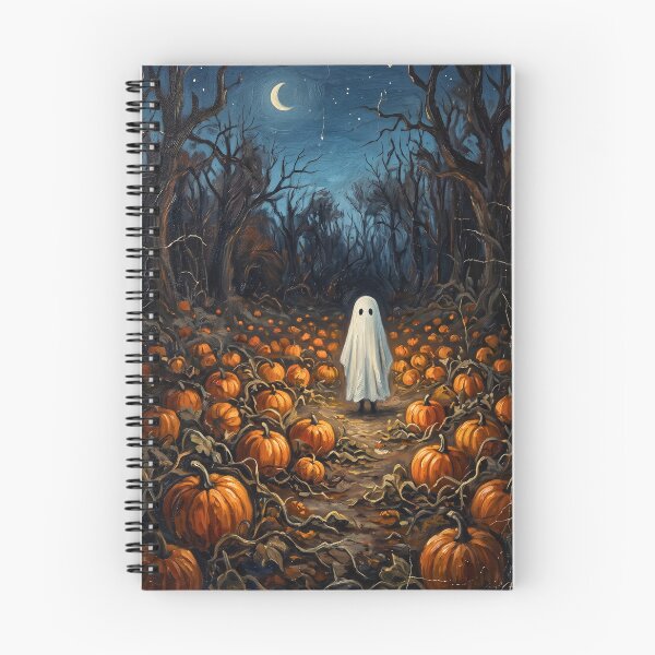 Item preview, Ghost in Pumpkin Patch Art Vintage Halloween designed and sold by Steele-Art.