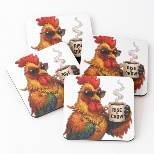Item preview, Cool Coffee Rooster with Sunglasses designed and sold by DailyDoodlesBySumbul.