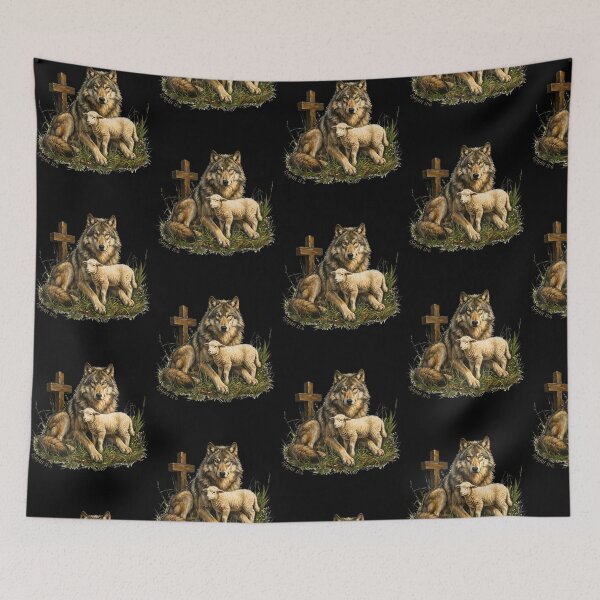 Item preview, The Wolf Will Live with the Lamb Isaiah Christian Faith Bible Verse designed and sold by DarylPope.