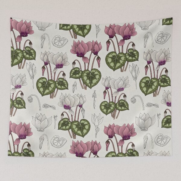 Item preview, Vintage Cyclamen Botanical Wildflower Pattern Art (2026 Edition) designed and sold by HeHeStudio.