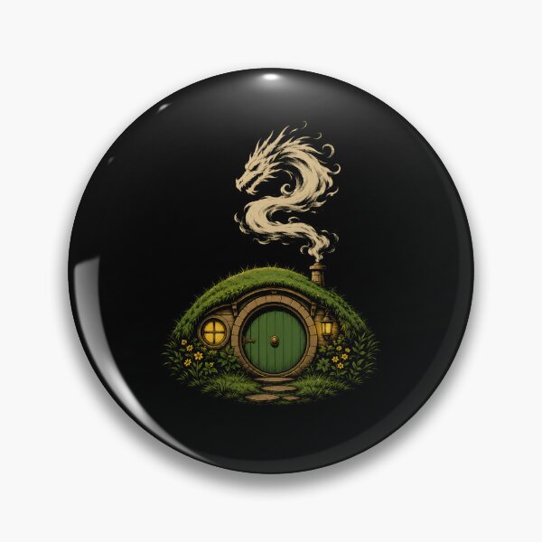 Item preview, Cozy Green Halfling Hole with Smoke Dragon Art designed and sold by Fenay Designs.