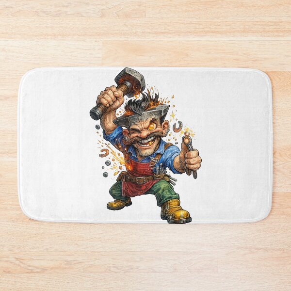 Item preview, Funny Blacksmith Cartoon designed and sold by AlexLineArt.
