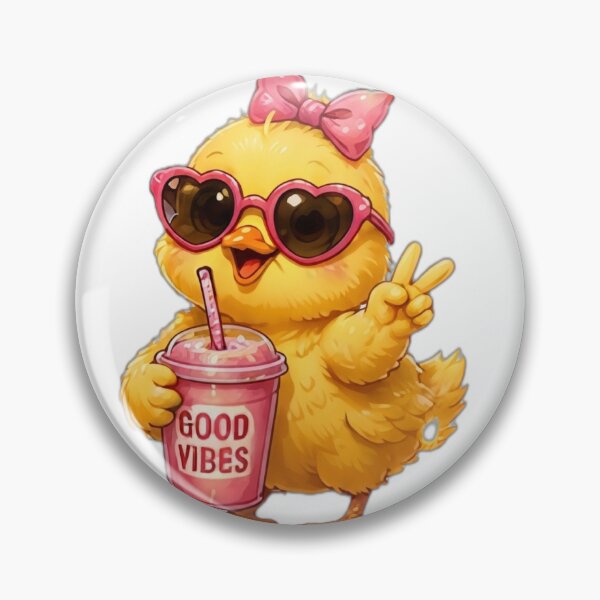 Item preview, Cute Good Vibes Chick with Smoothie designed and sold by DailyDoodlesBySumbul.
