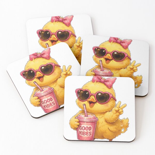 Item preview, Cute Good Vibes Chick with Smoothie designed and sold by DailyDoodlesBySumbul.