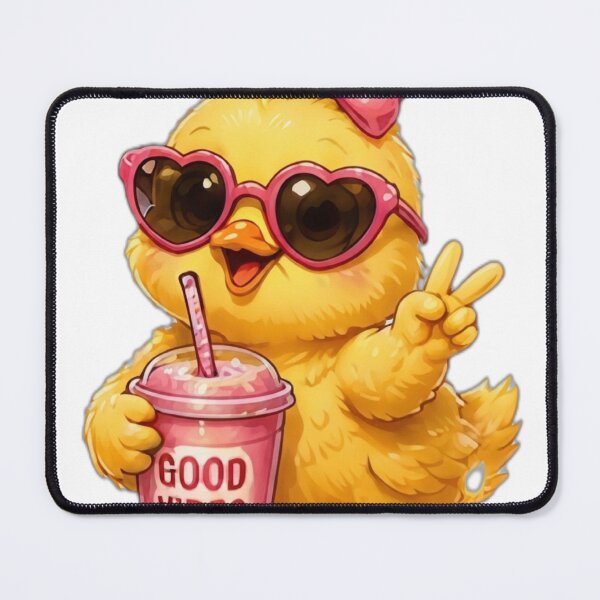 Item preview, Cute Good Vibes Chick with Smoothie designed and sold by DailyDoodlesBySumbul.