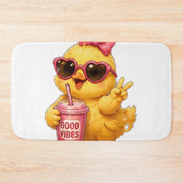 Item preview, Cute Good Vibes Chick with Smoothie designed and sold by DailyDoodlesBySumbul.