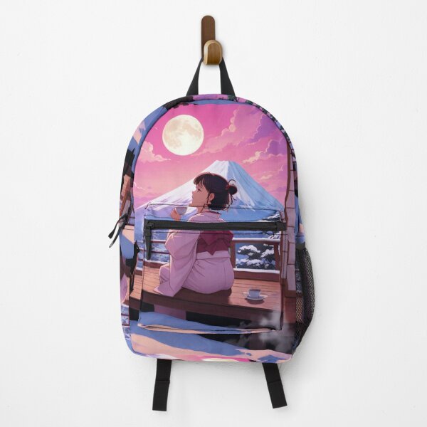 Item preview, Anime Girl and Black Cat Mount Fuji Winter View designed and sold by BLUESKY11a.
