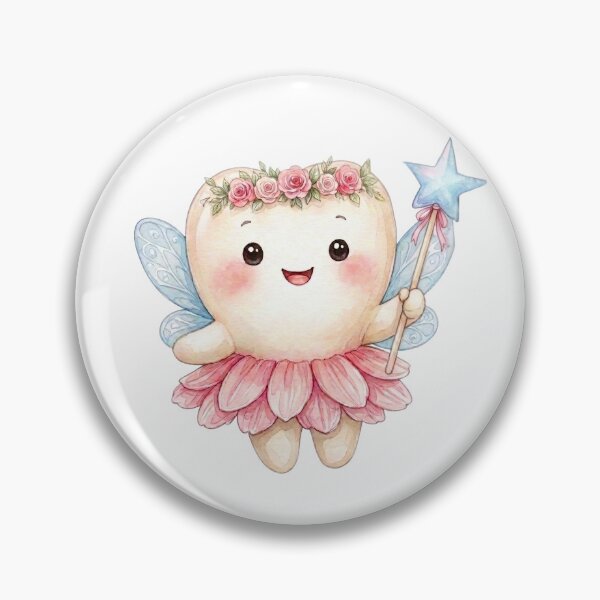Item preview, Cute Tooth Fairy Holding a Magic Wand | Watercolor Fairy Tooth designed and sold by Mommy-Smile.