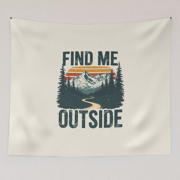 Item preview, Find Me Outside Vintage Mountain Adventure | Hiking Camping Nature Retro T-Shirt designed and sold by Digital_products_0111.