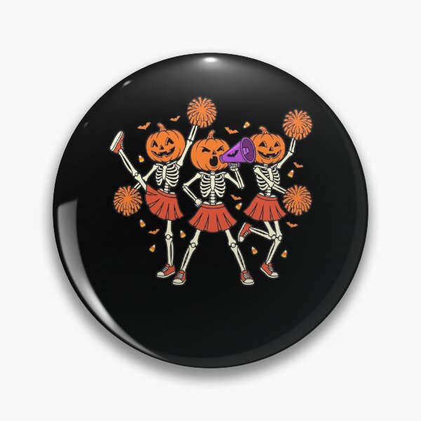 Item preview, Cheer Girl Pumpkin Skeleton Halloween Girls Kids Cheerleader    designed and sold by clothesy7.