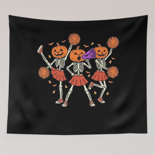Artikelvorschau, Cheerleader-Mädchen Kürbis-Skelett Halloween Mädchen Kinder Cheerleader entworfen und verkauft von clothesy7.