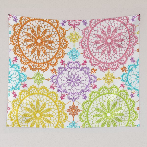 Item preview, Paraguay Ñandutí Lace Pattern - Colorful Folk Art designed and sold by Myra365Art.