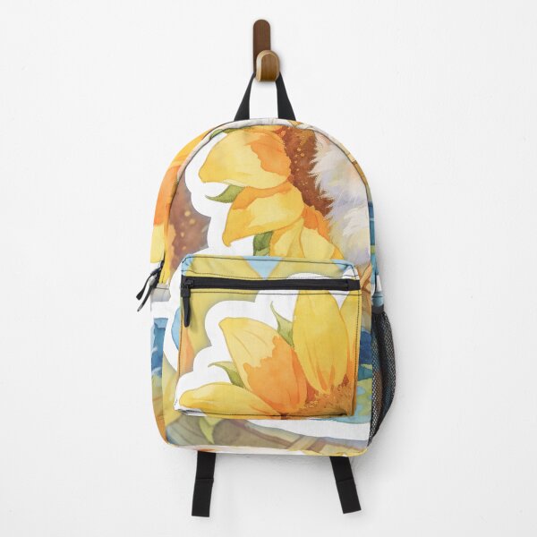 Item preview, White Cat Rowing a Sunflower Boat Pillow designed and sold by OksArtStudio.
