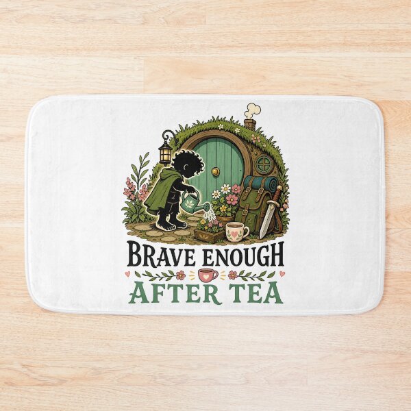 Item preview, Brave Enough After Tea Cute Fantasy Halfling Garden designed and sold by Fenay Designs.