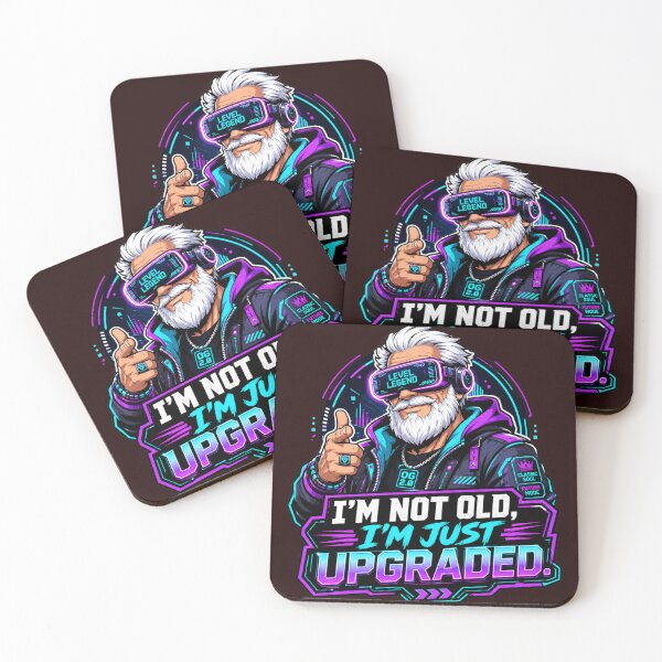 Item preview, I’m Not Old, I’m Just Upgraded – Cyberpunk grandpa designed and sold by Quirky Gaps.