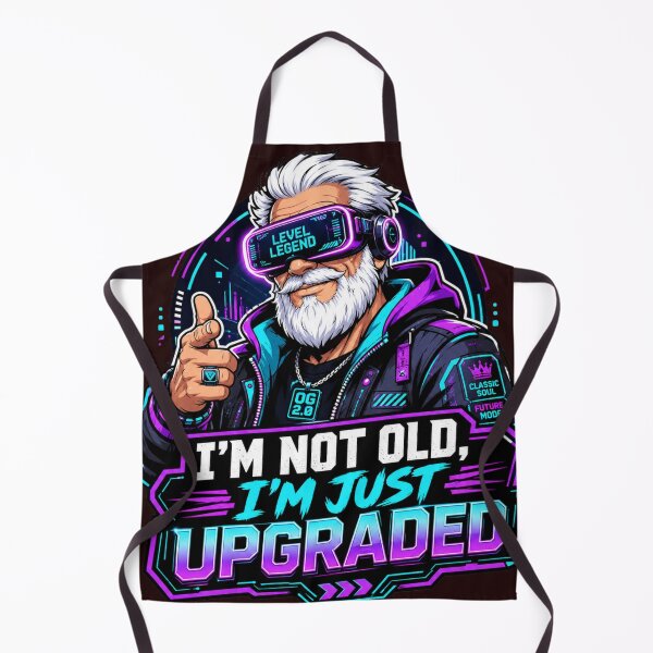 Item preview, I’m Not Old, I’m Just Upgraded – Cyberpunk grandpa designed and sold by Quirky Gaps.