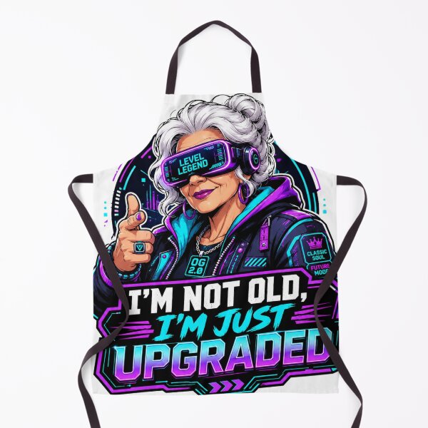 Item preview, I’m Not Old, I’m Just Upgraded – Cyberpunk Grandma designed and sold by Quirky Gaps.