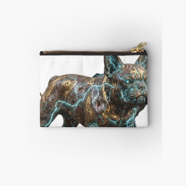 Item preview, Antique Bronze French Bulldog with Electric Energy - Grunge Metal Art designed and sold by miraldymelody.