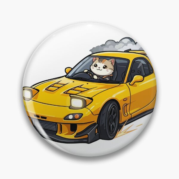 Artikelvorschau, Kawaii Drift Cat RX7 JDM Racer Akina Berg entworfen und verkauft von Muri Neko.