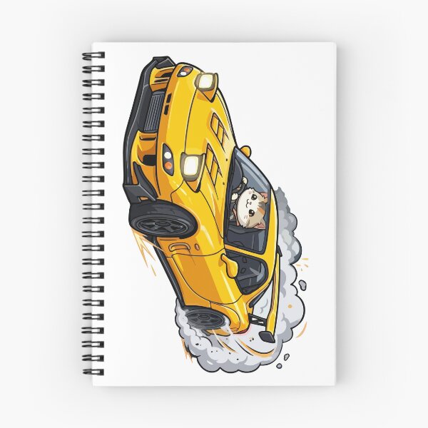 Item preview, Kawaii Drift Cat RX7 JDM Racer Akina mountain designed and sold by Muri Neko.