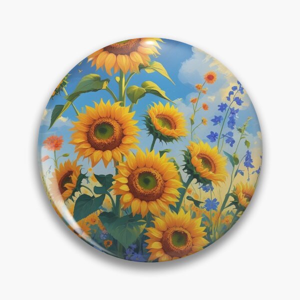 Item preview, Sunflower Field Blue Sky Floral Art designed and sold by AEVORI.