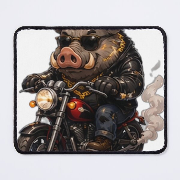 Item preview, Cool Biker Boar Riding Motorcycle designed and sold by DailyDoodlesBySumbul.