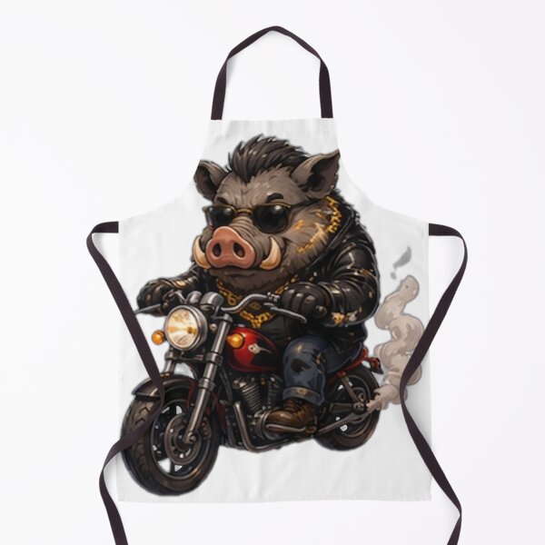 Item preview, Cool Biker Boar Riding Motorcycle designed and sold by DailyDoodlesBySumbul.