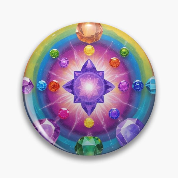 Item preview, Rainbow Crystal Chakra Mandala Spiritual Art designed and sold by AEVORI.